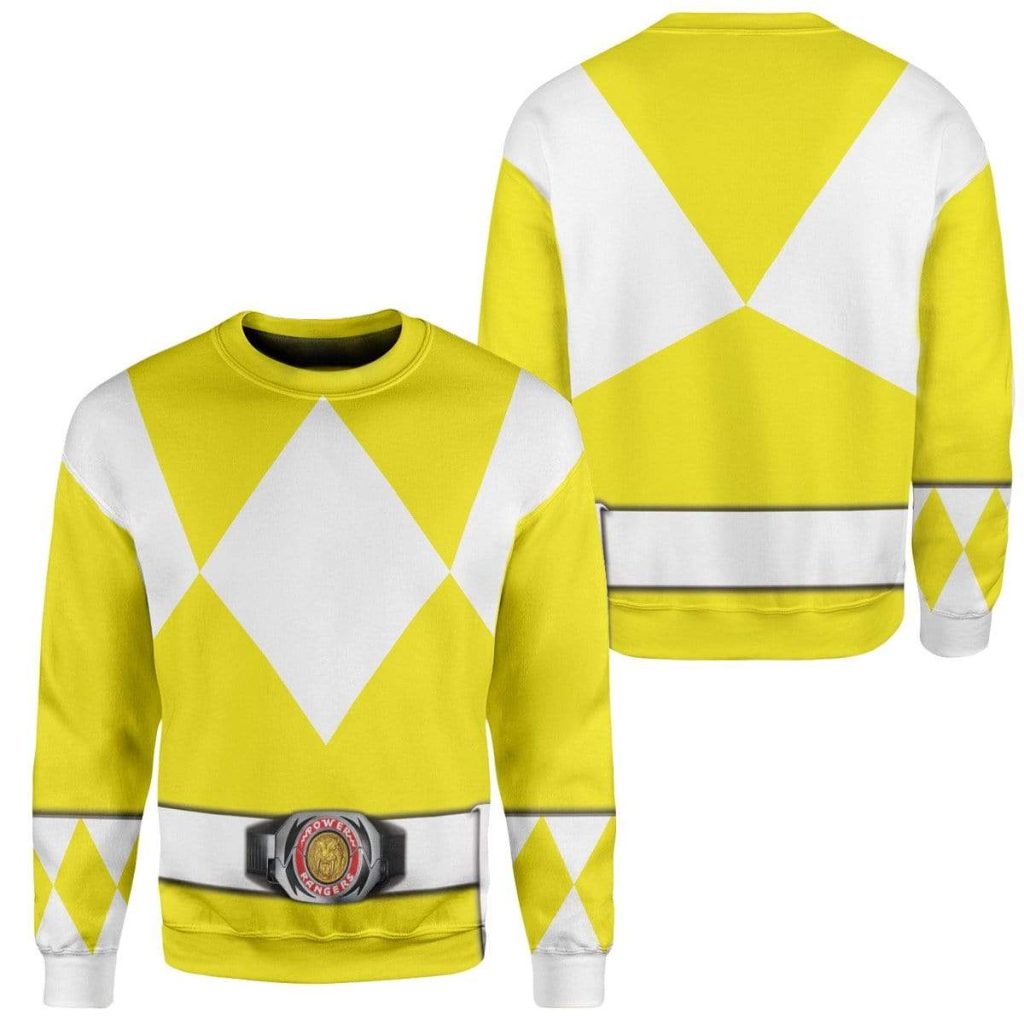 Cosplay Yellow MIGHTY MORPHIN Power Ranger  Apparel - Image 6