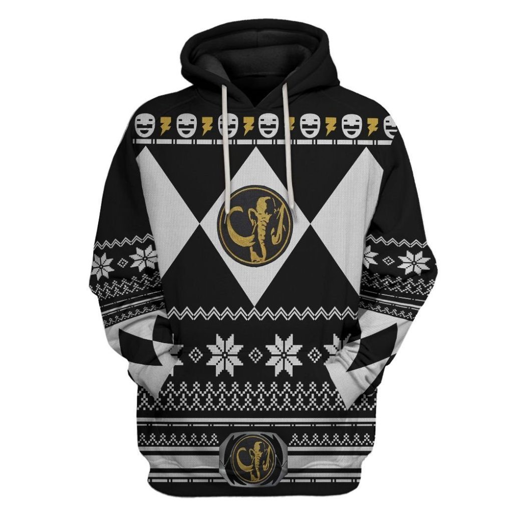 3D Black MIGHTY MORPHIN Power Ranger Ugly Design  Apparel