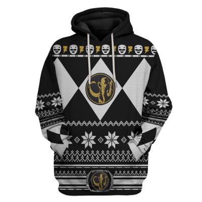 3D Black MIGHTY MORPHIN Power Ranger Ugly Design  Apparel