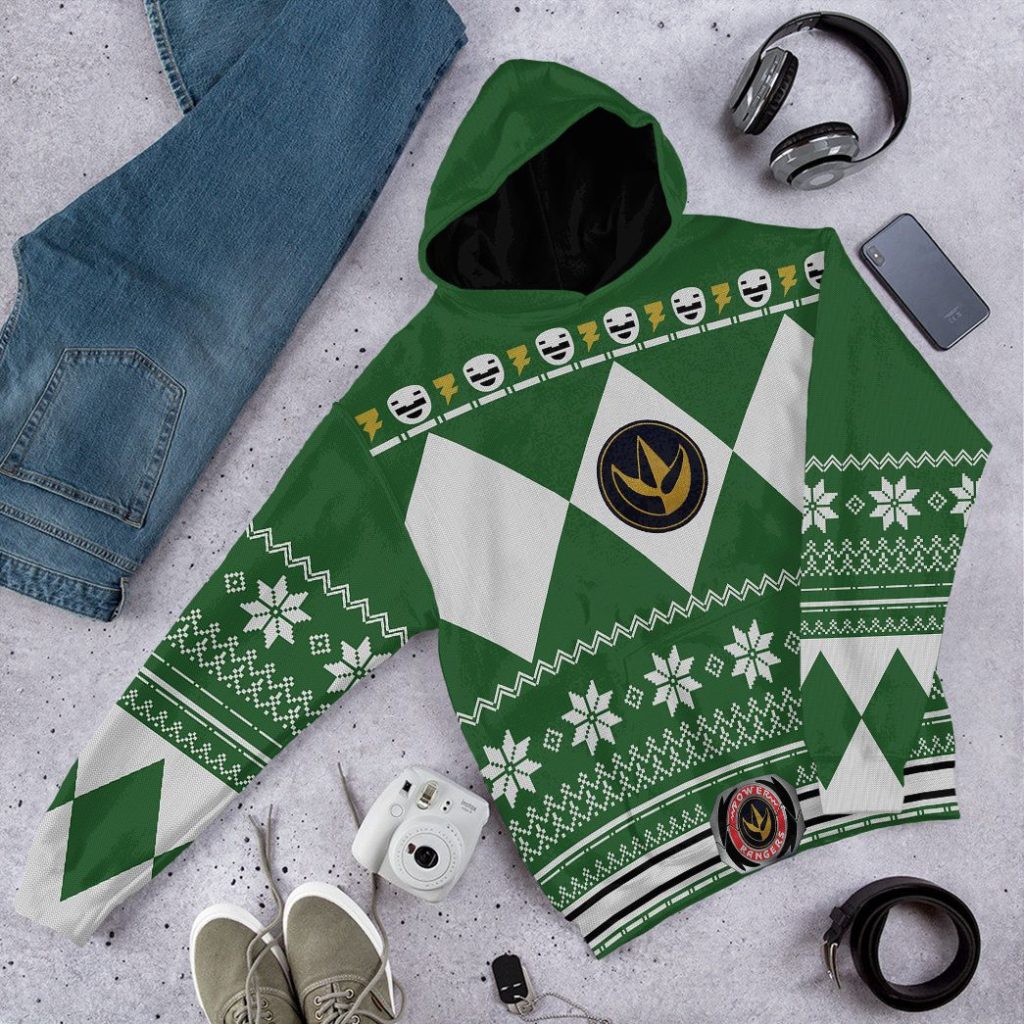 3D Green MIGHTY MORPHIN Power Ranger Ugly Design  Apparel - Image 10