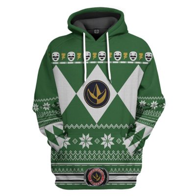 3D Green MIGHTY MORPHIN Power Ranger Ugly Design  Apparel