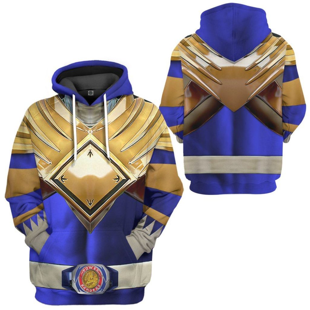 3D Mighty Morphin Blue 2 Power Rangers Hoodie - Image 2