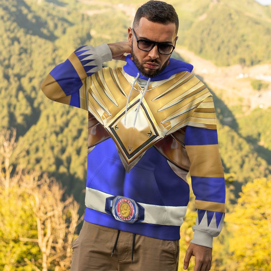 3D Mighty Morphin Blue 2 Power Rangers Hoodie - Image 3