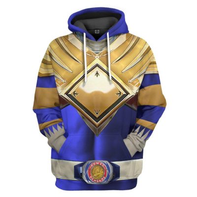 3D Mighty Morphin Blue 2 Power Rangers Hoodie