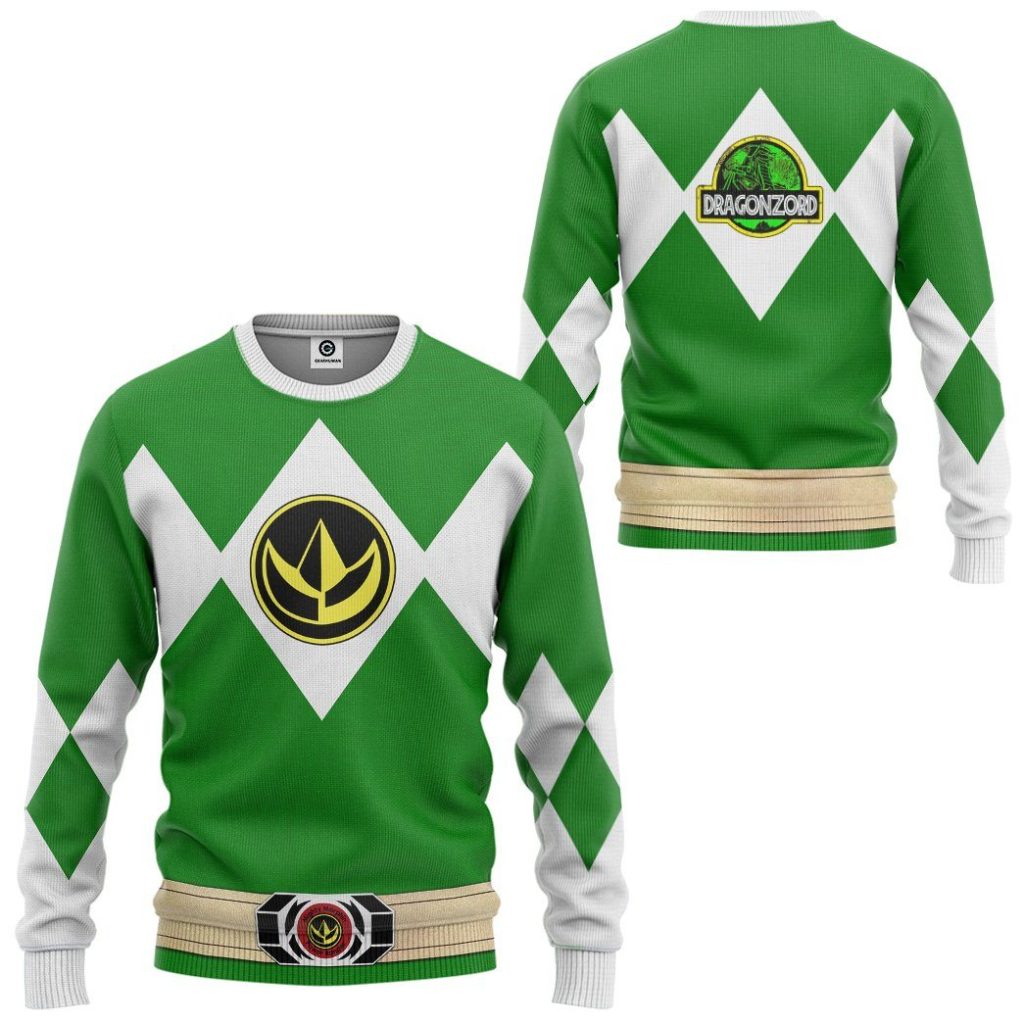 3D Mighty Morphin Power Ranger Green  Apparel - Image 2