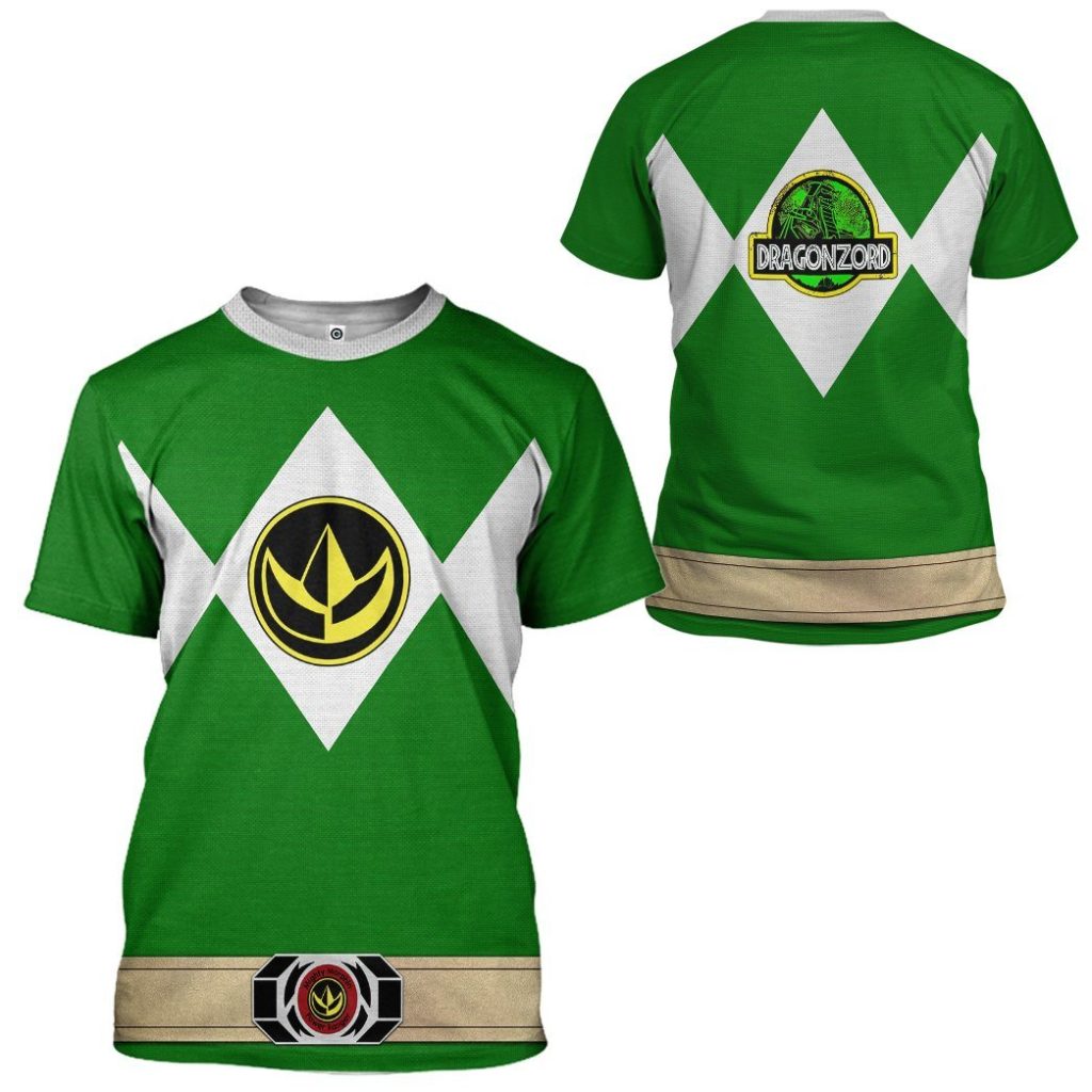 3D Mighty Morphin Power Ranger Green  Apparel - Image 3