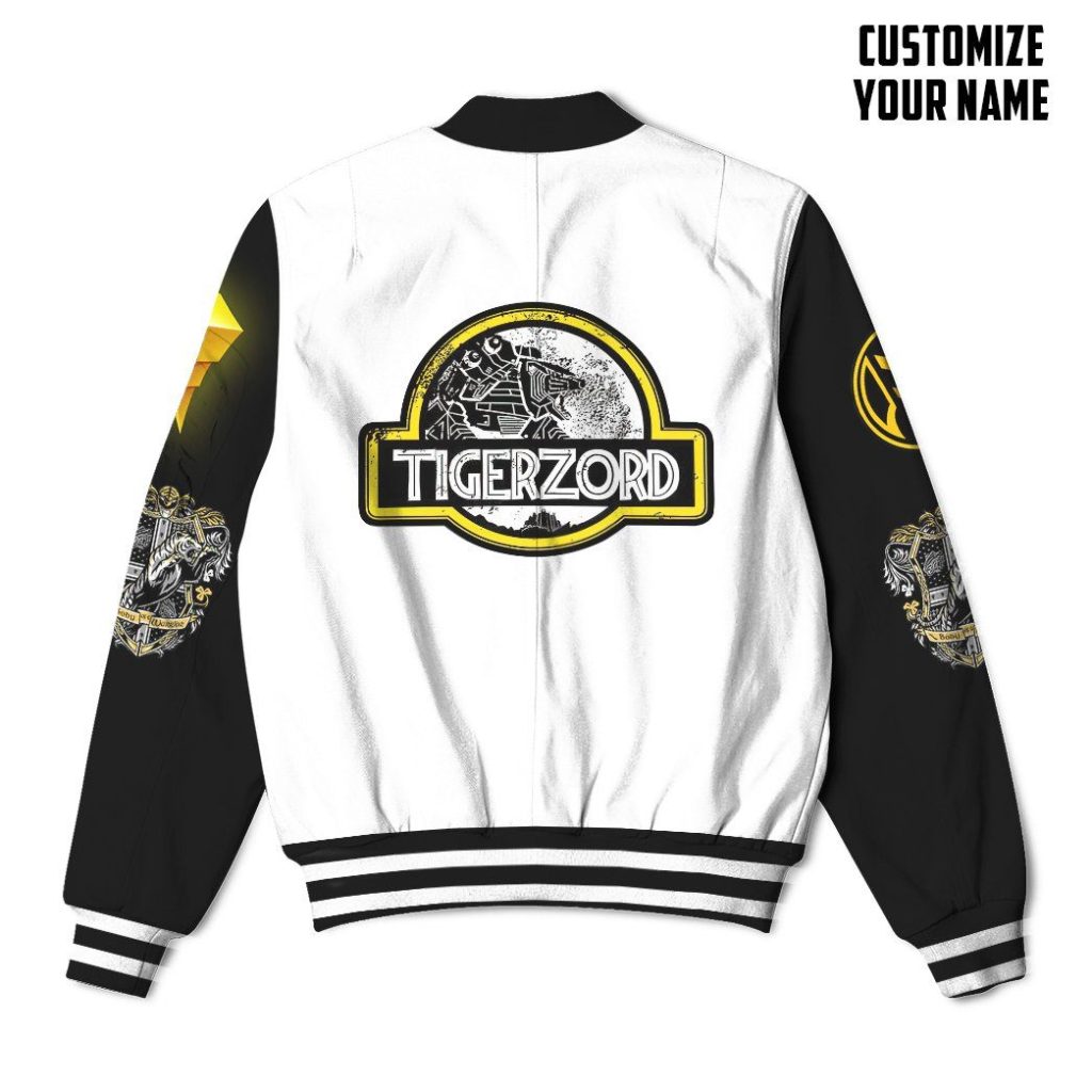 3D Mighty Morphin Power Ranger White Custom Name Bomber - Image 2