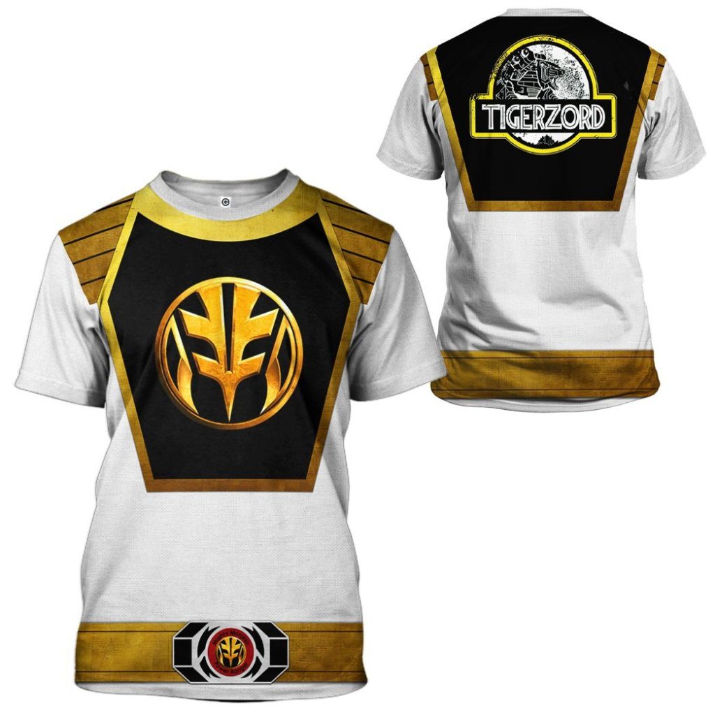 3D Mighty Morphin Power Ranger White  Apparel - Image 3