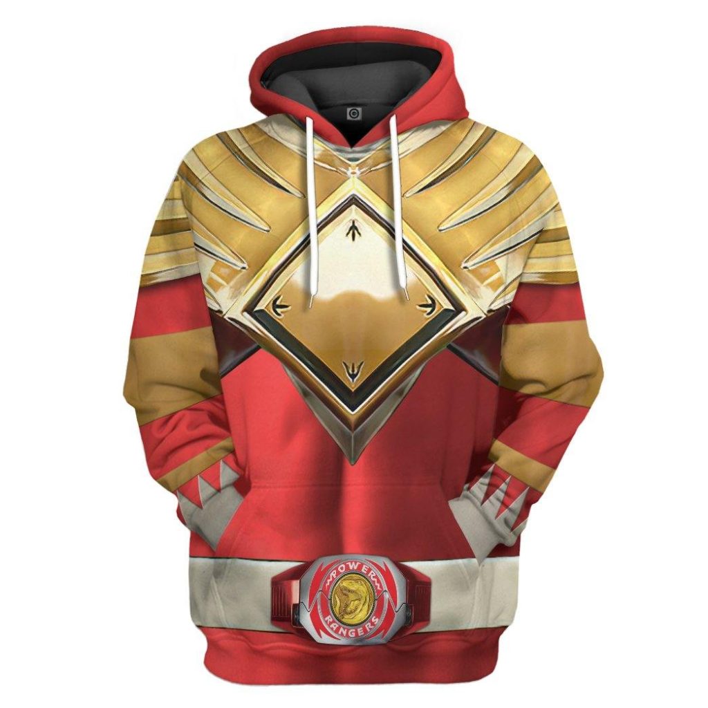 3D Mighty Morphin Red 2 Power Rangers Hoodie