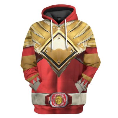 3D Mighty Morphin Red 2 Power Rangers Hoodie