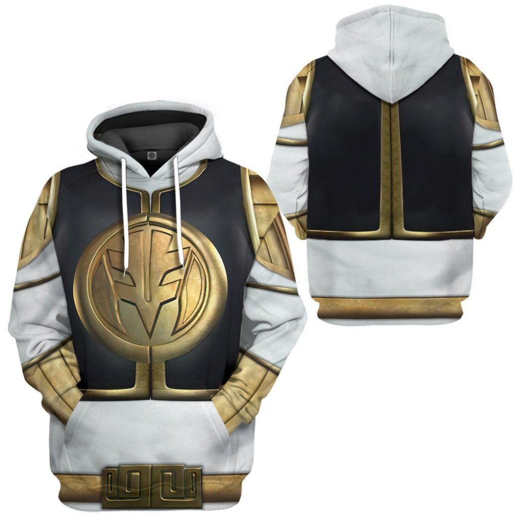 3D Mighty Morphin White Power Rangers Hoodie - Image 2