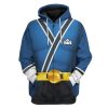 gearhuman 3d power rangers samurai blue custom tshirt hoodie apparel gv08018 3d apparel zip hoodie s 107537 - Power Rangers Store