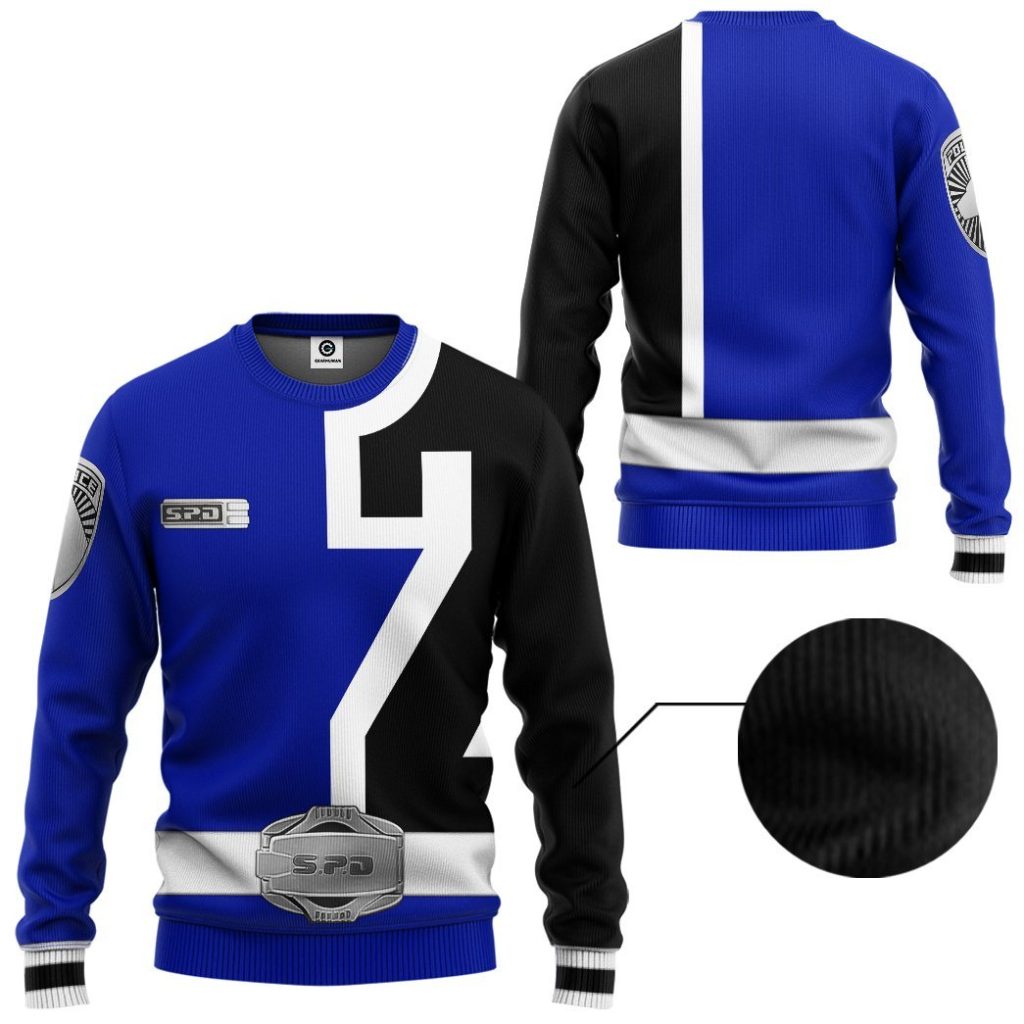 3D Power Rangers S.P.D Blue  Apparel - Image 2