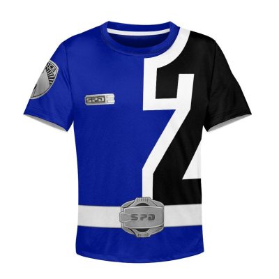 3D Power Rangers SPD Blue Kids T-shirt