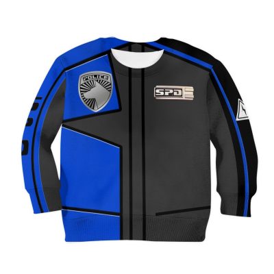 3D Power Rangers SPD Blue Uniform Kids Sweatshirt