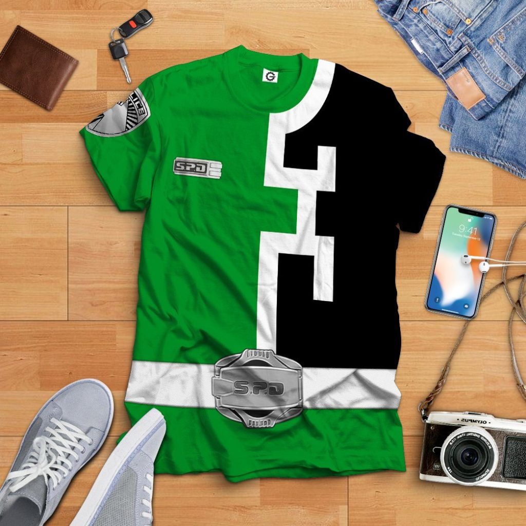 3D Power Rangers S.P.D Green  Apparel - Image 9