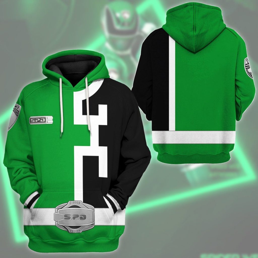 3D Power Rangers S.P.D Green  Apparel - Image 10
