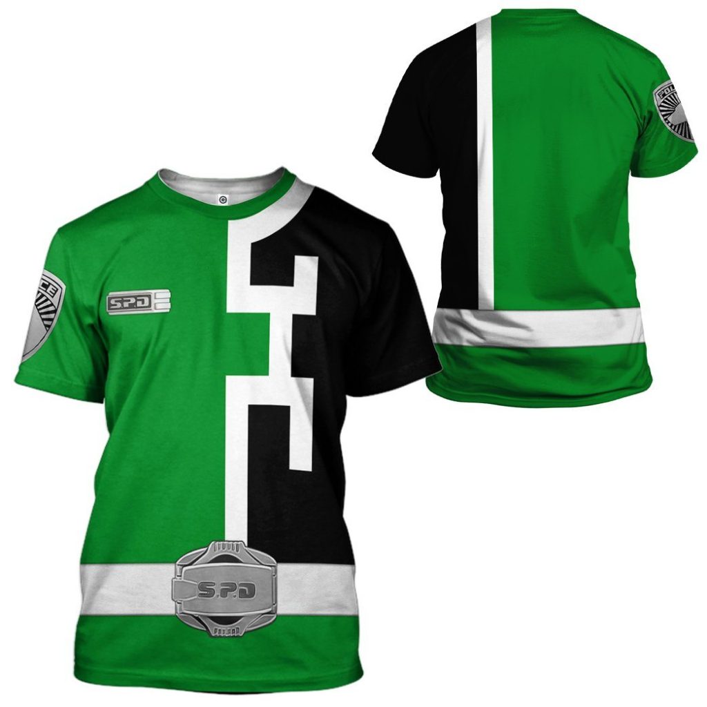 3D Power Rangers S.P.D Green  Apparel - Image 3