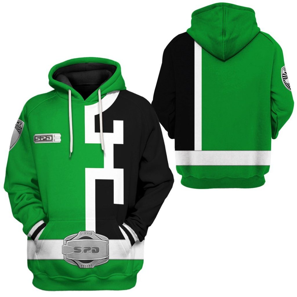 3D Power Rangers S.P.D Green  Apparel