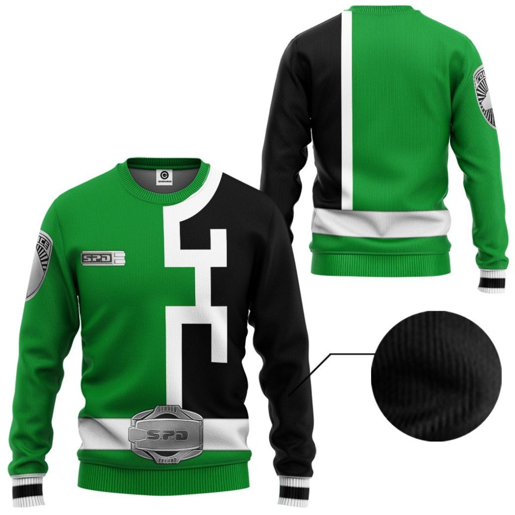 3D Power Rangers S.P.D Green  Apparel - Image 2