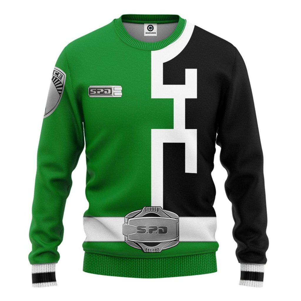 3D Power Rangers S.P.D Green  Apparel - Image 5