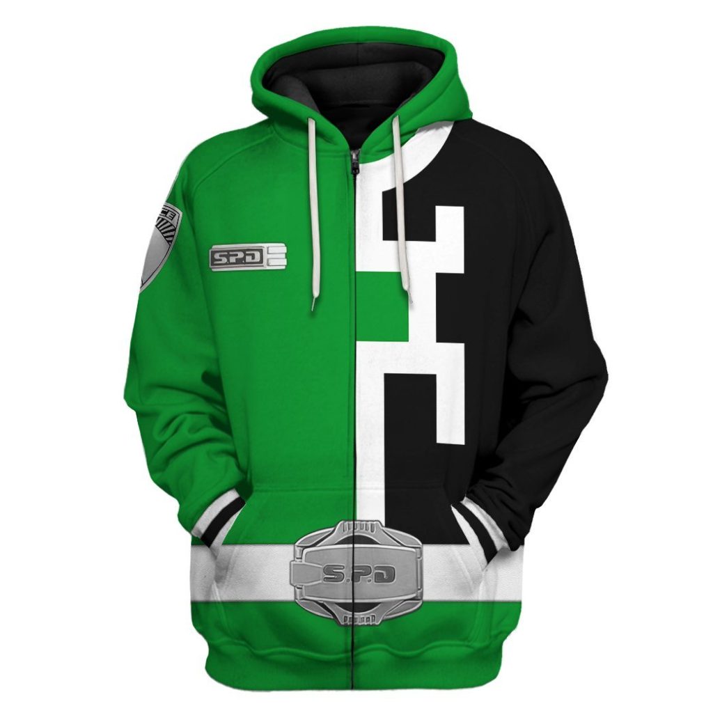 3D Power Rangers S.P.D Green  Apparel - Image 7