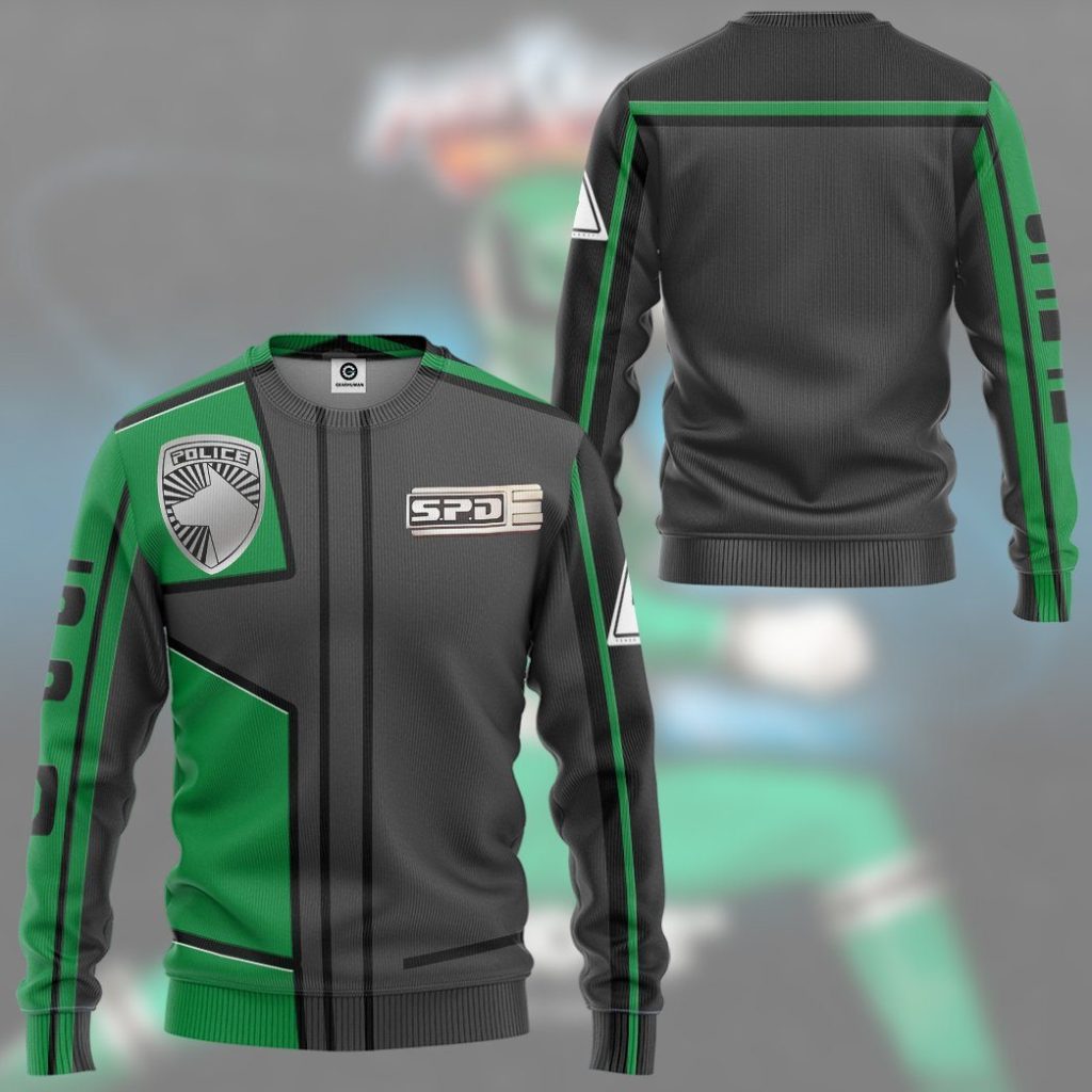 3D Power Rangers S.P.D Green Uniform  Apparel - Image 12