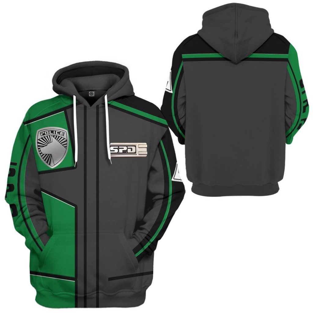 3D Power Rangers S.P.D Green Uniform  Apparel