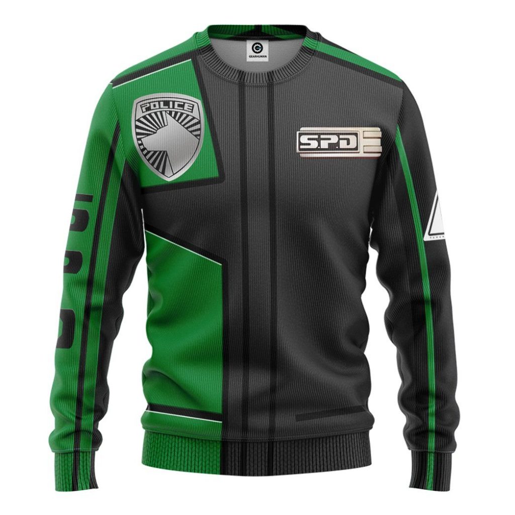 3D Power Rangers S.P.D Green Uniform  Apparel - Image 6