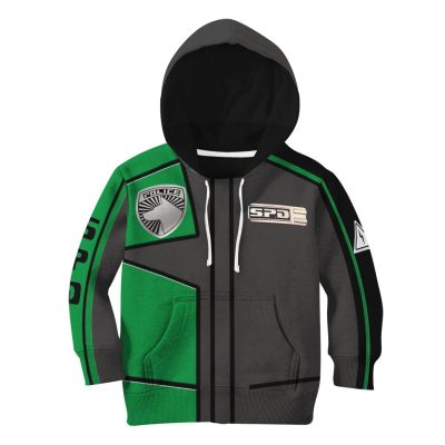 3D Power Rangers SPD Green Uniform Kids Hoodie