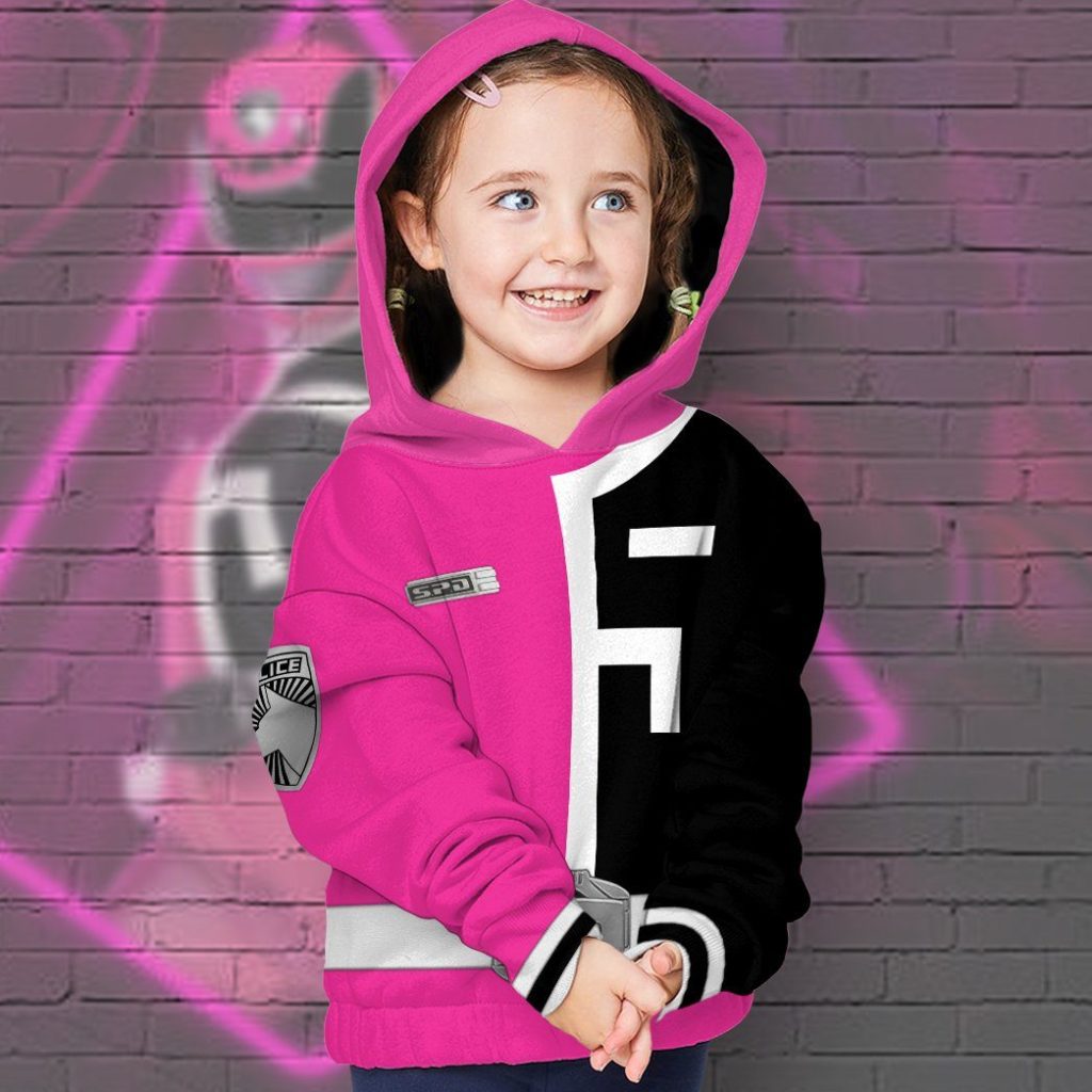 3D Power Rangers SPD Pink Kids Hoodie - Image 3