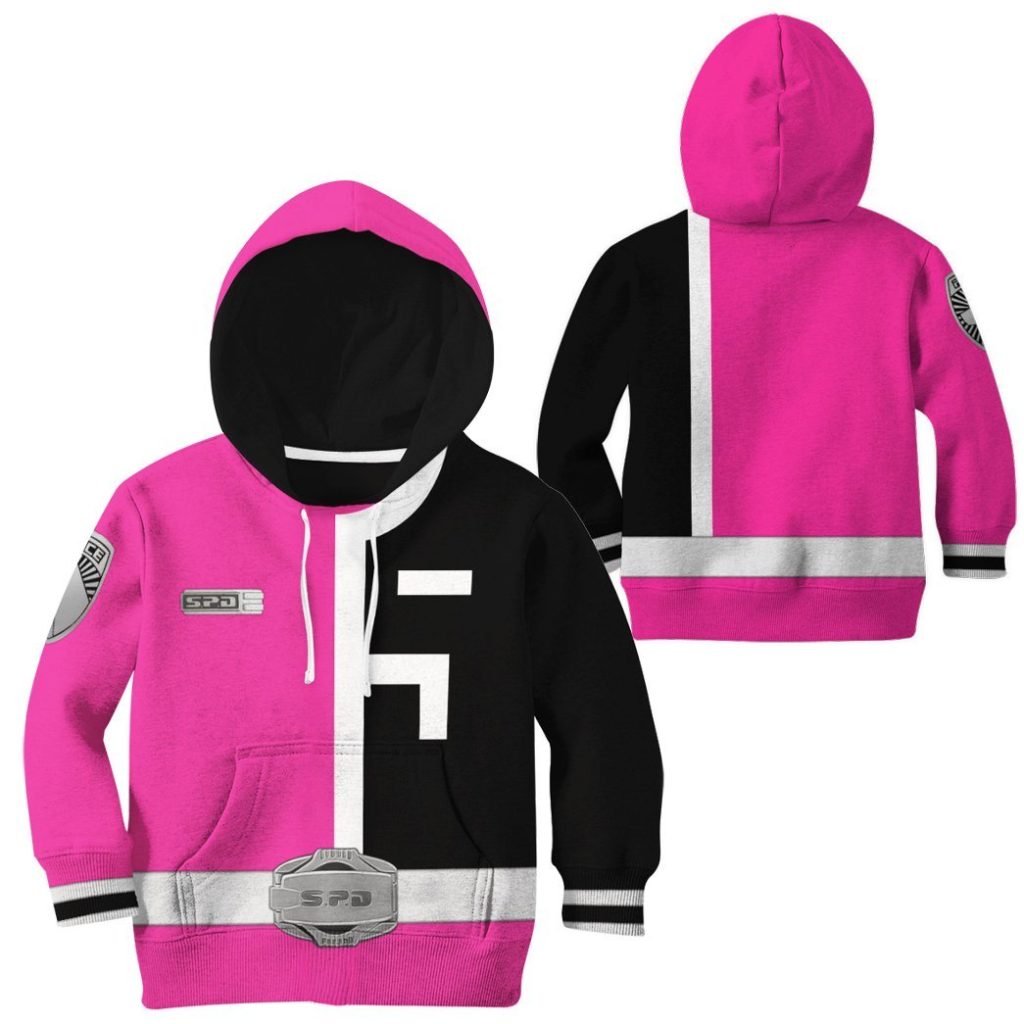 3D Power Rangers SPD Pink Kids Hoodie - Image 2