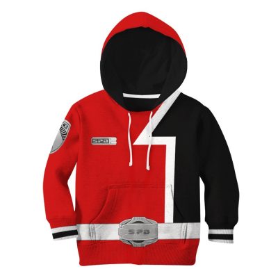 3D Power Rangers SPD Red Kids Hoodie