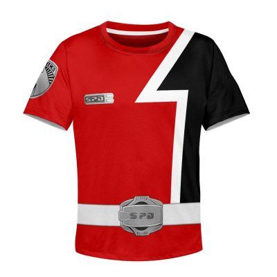 3D Power Rangers SPD Red Kids T-shirt