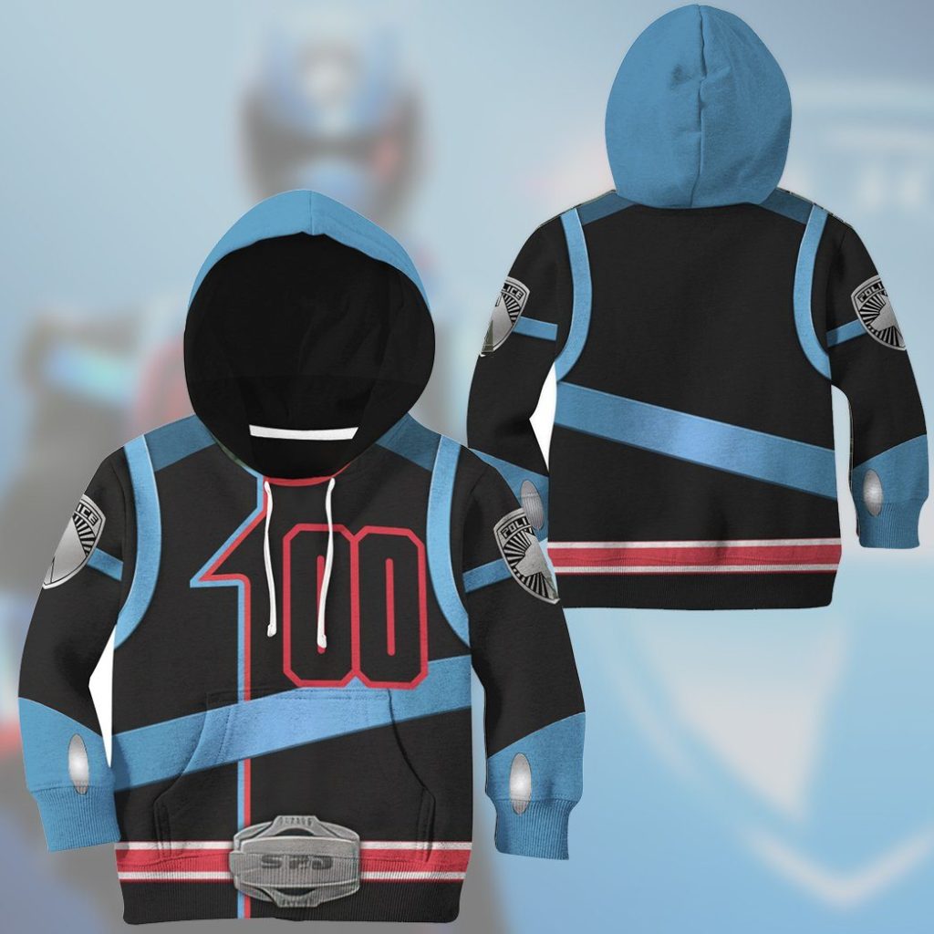 3D Power Rangers SPD Shadow Kids Hoodie - Image 4