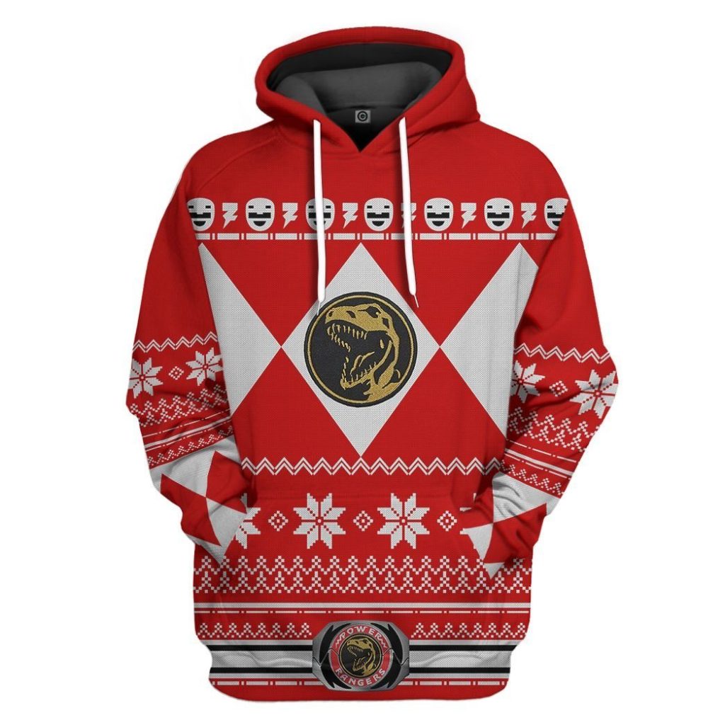 3D Red MIGHTY MORPHIN Power Ranger Ugly Design  Apparel