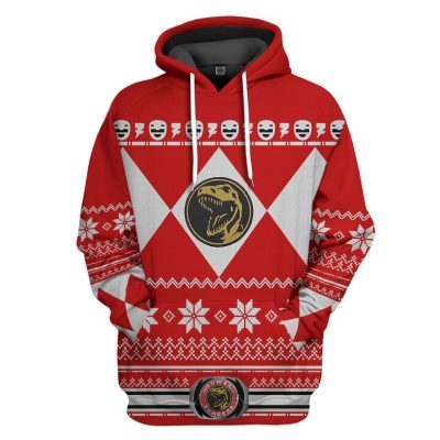 3D Red MIGHTY MORPHIN Power Ranger Ugly Design  Apparel