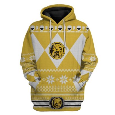 3D Yellow MIGHTY MORPHIN Power Ranger Ugly Design  Apparel