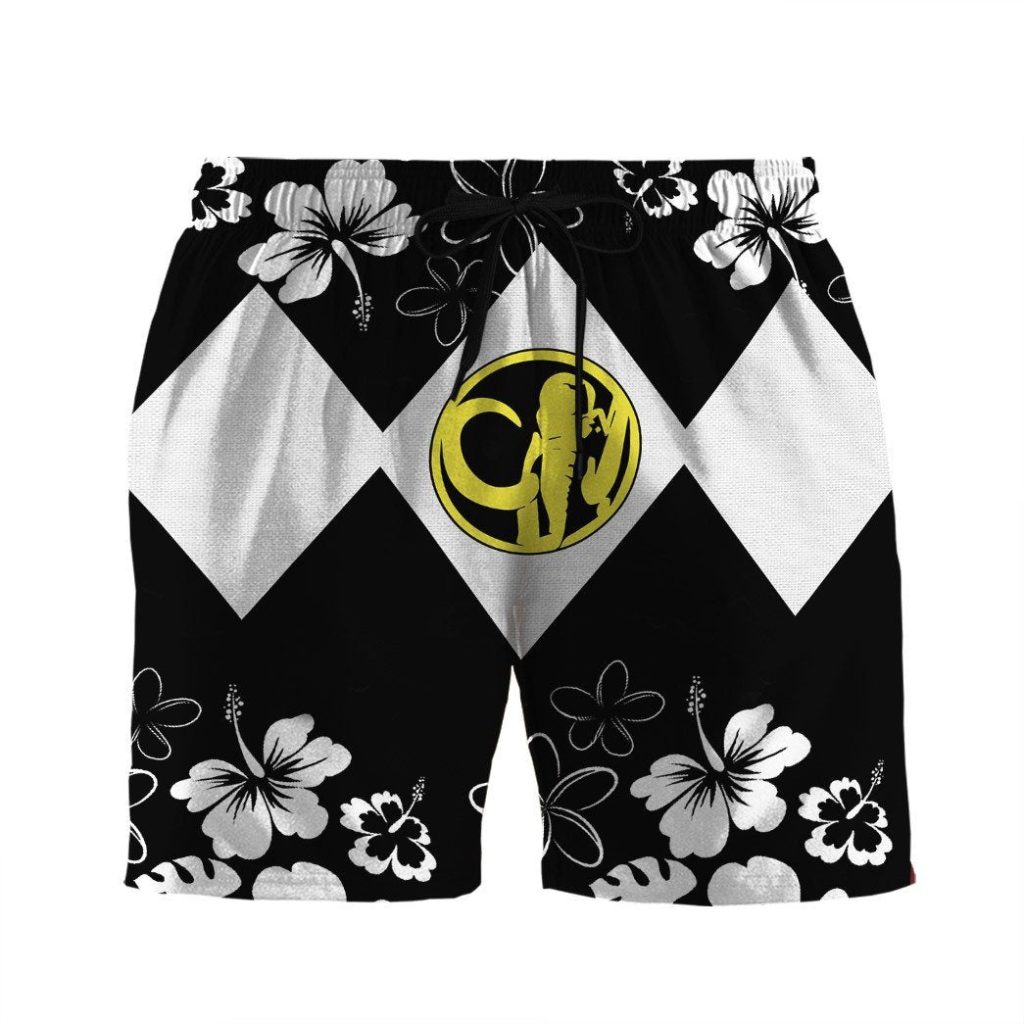 3D Mighty Morphin Power Ranger Black Beach Short