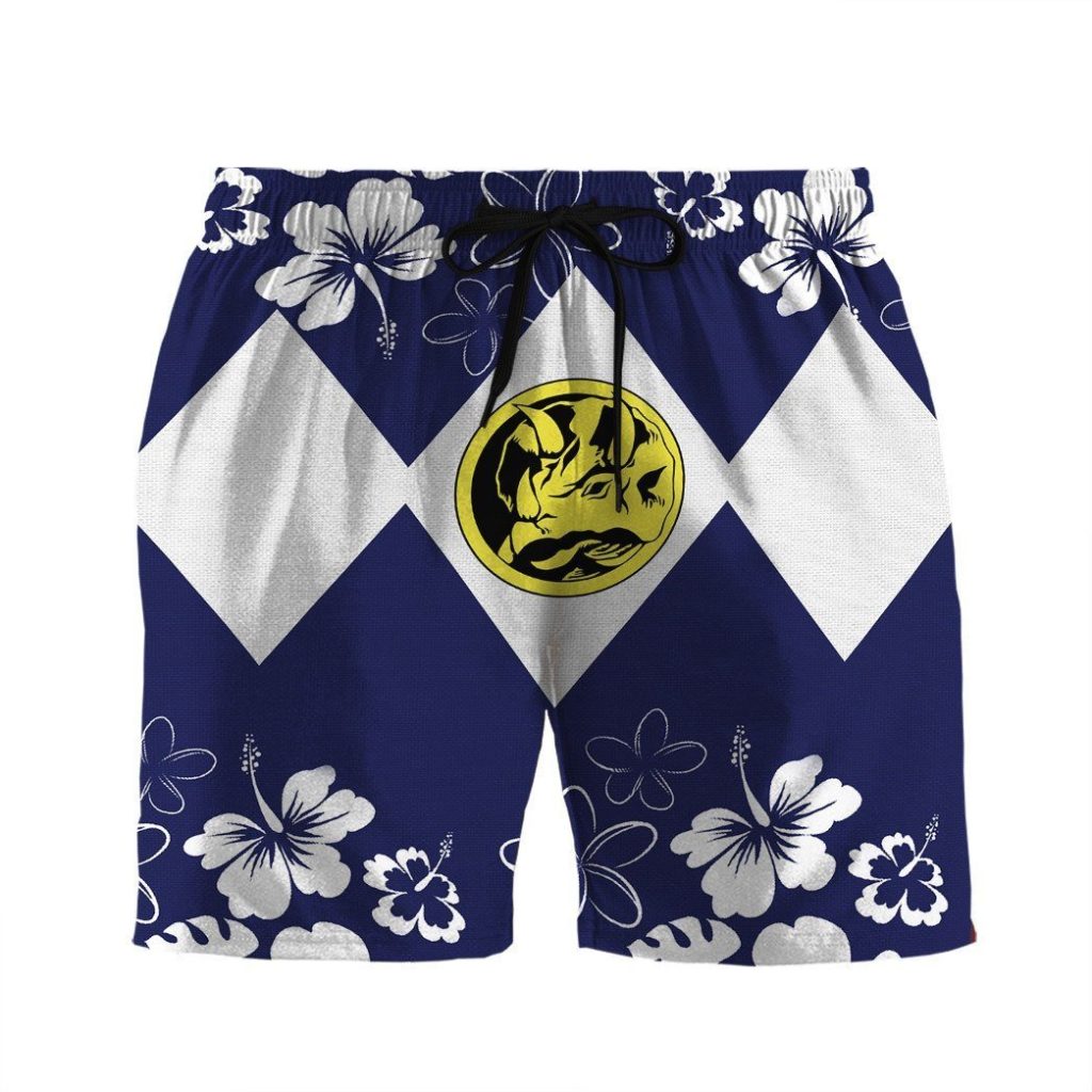 3D Mighty Morphin Power Ranger Blue Beach Short