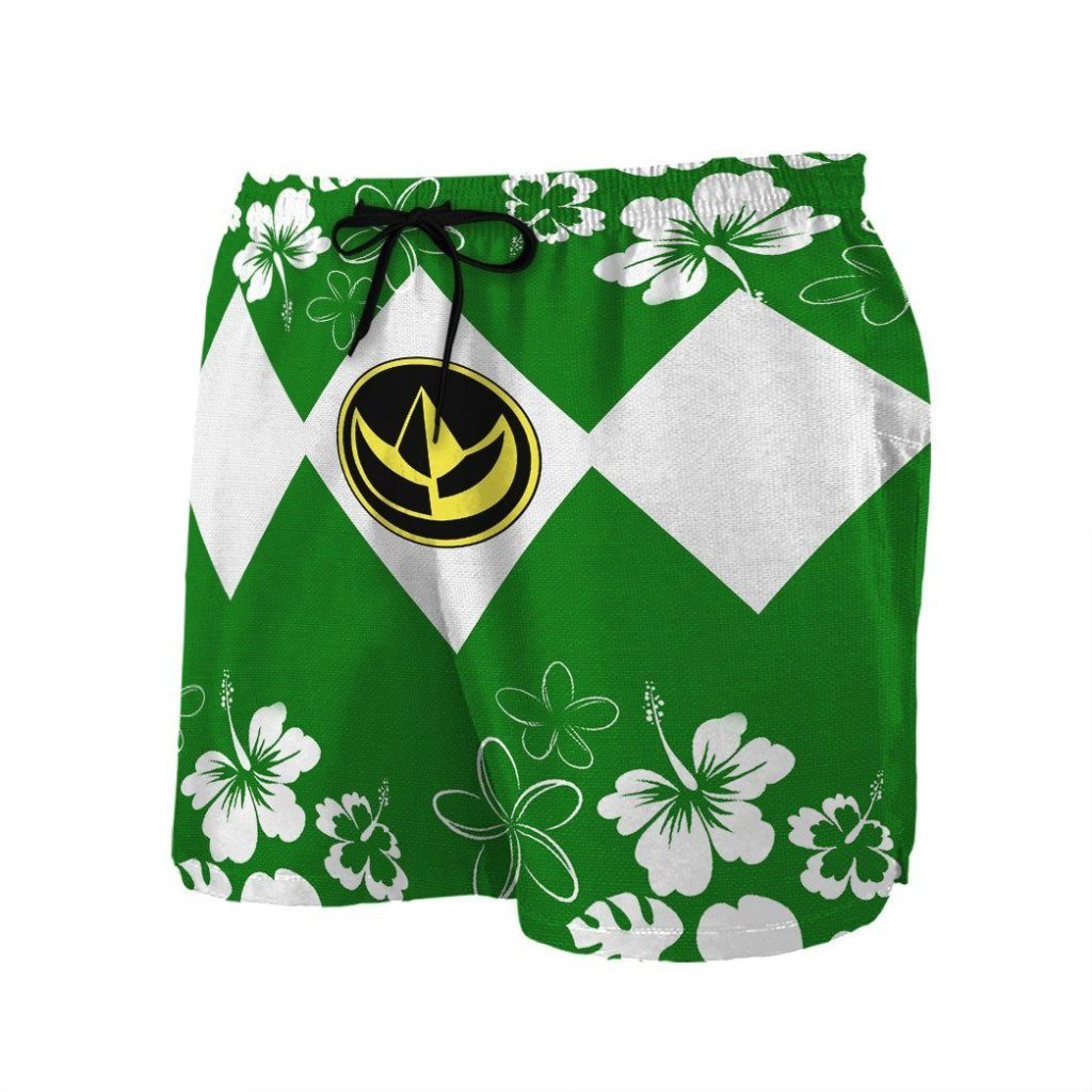 3D Mighty Morphin Power Ranger Green Beach Short - Image 3