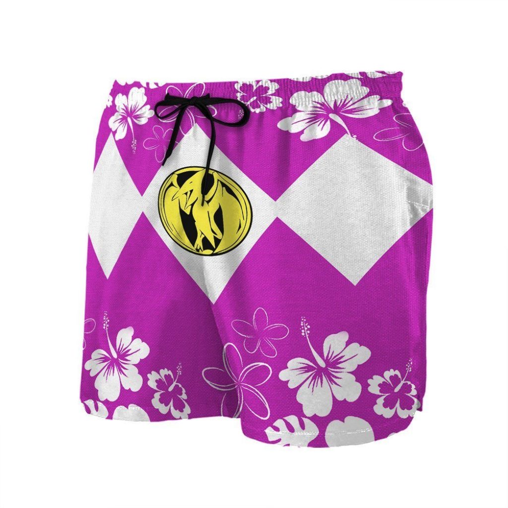 3D Mighty Morphin Power Ranger Pink Beach Short - Image 3