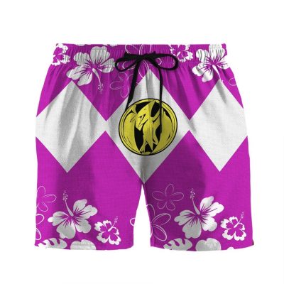 3D Mighty Morphin Power Ranger Pink Beach Short