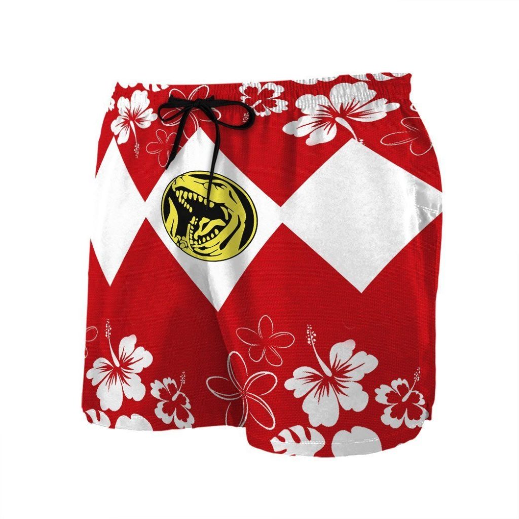 3D Mighty Morphin Power Ranger Red Beach Short - Image 3