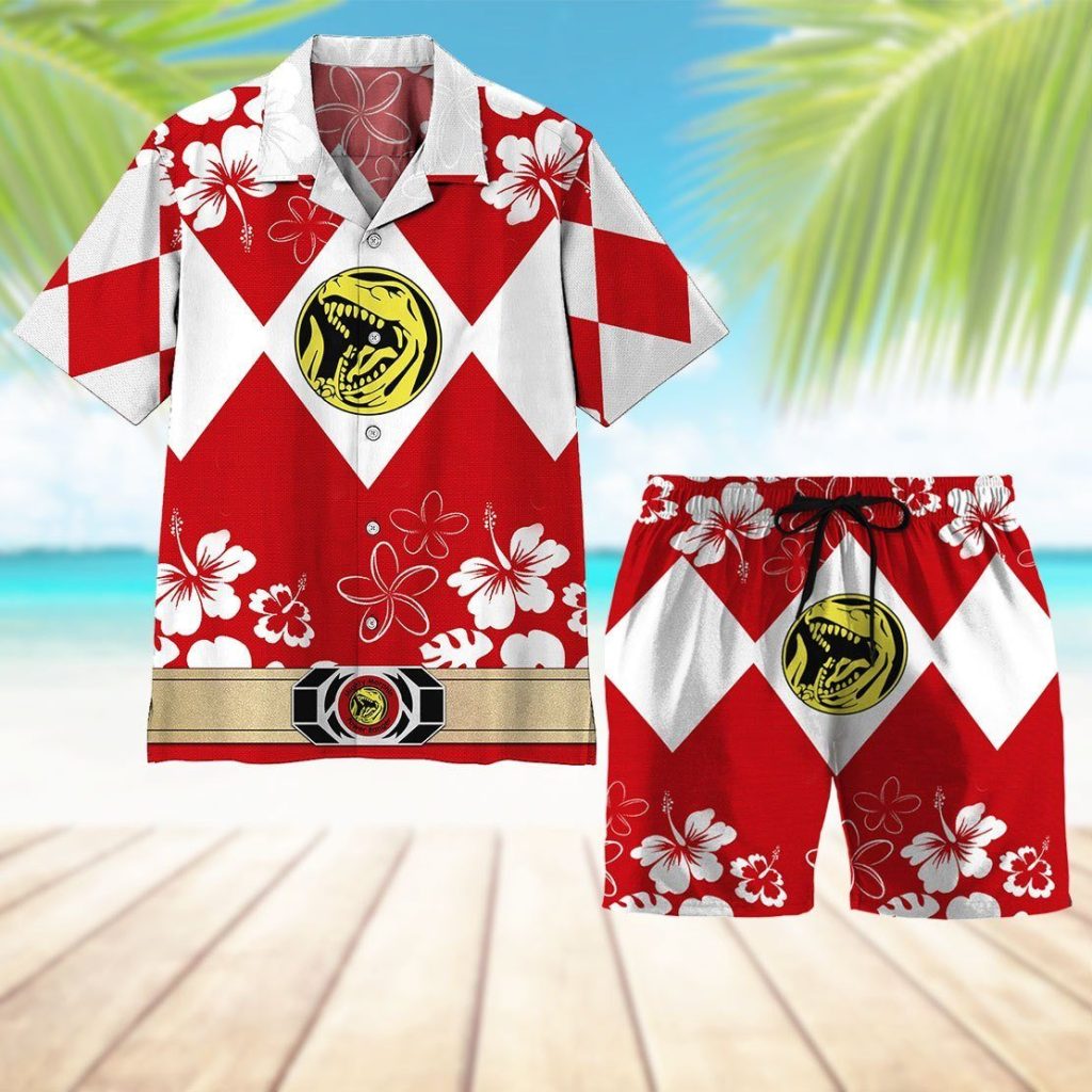 3D Mighty Morphin Power Ranger Red Beach Short - Image 7