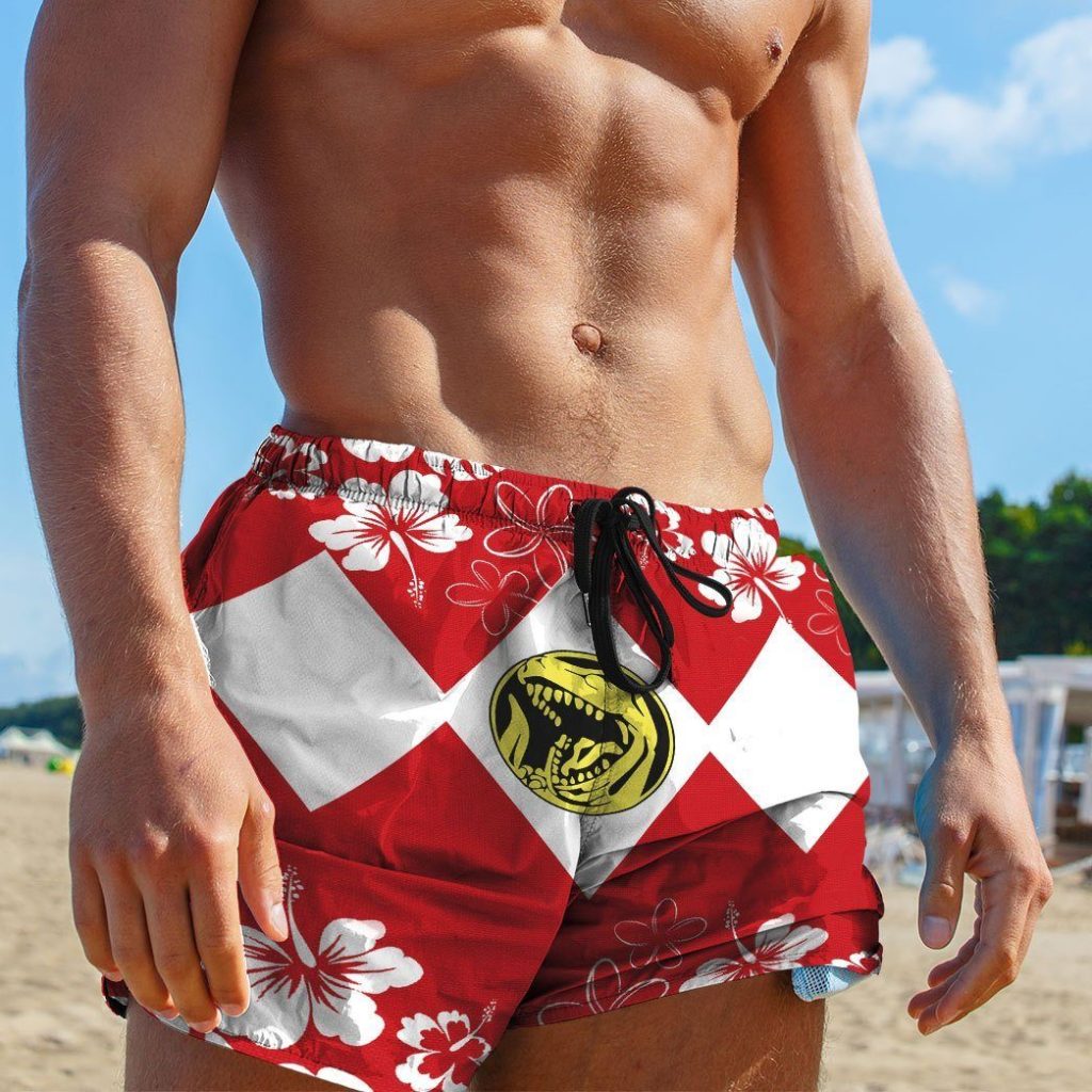 3D Mighty Morphin Power Ranger Red Beach Short - Image 4