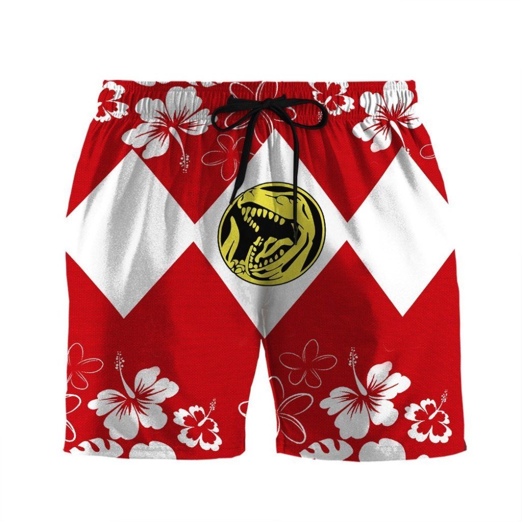3D Mighty Morphin Power Ranger Red Beach Short