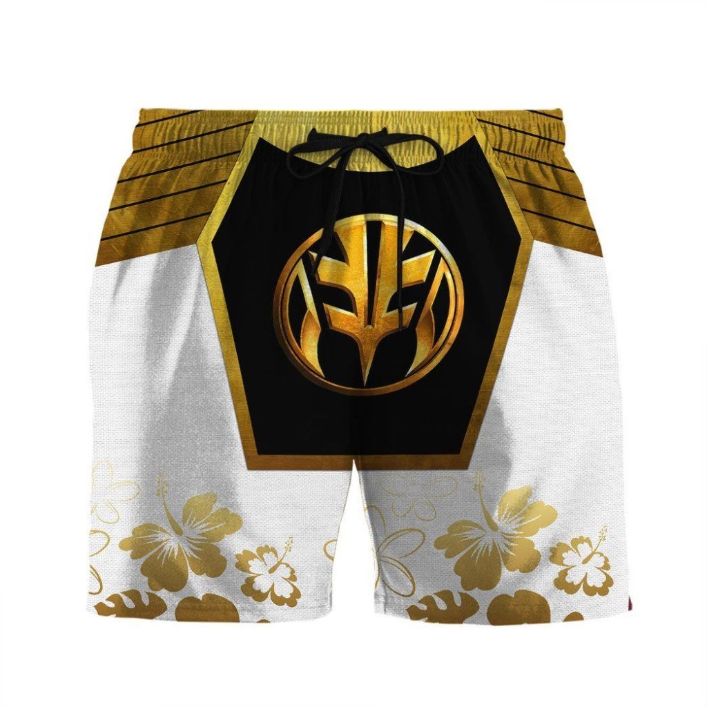 3D Mighty Morphin Power Ranger White HBeach Short