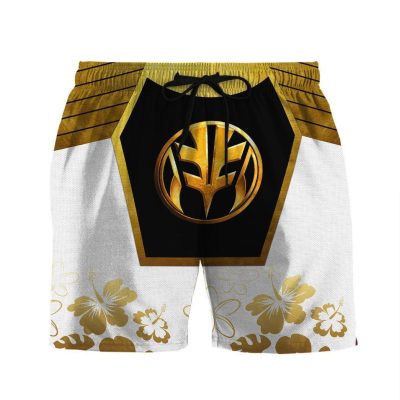 3D Mighty Morphin Power Ranger White HBeach Short