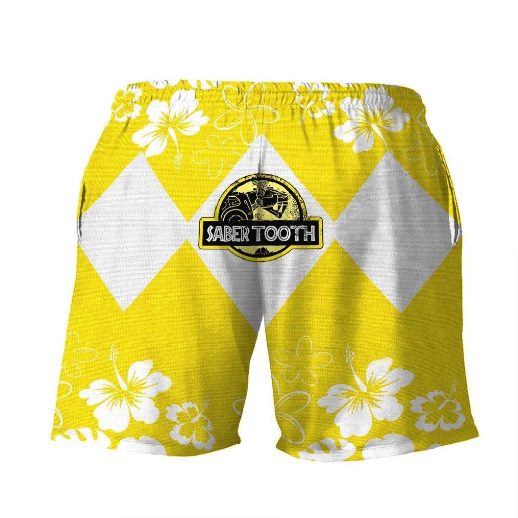 3D Mighty Morphin Power Ranger Yellow Beach Short - Image 2